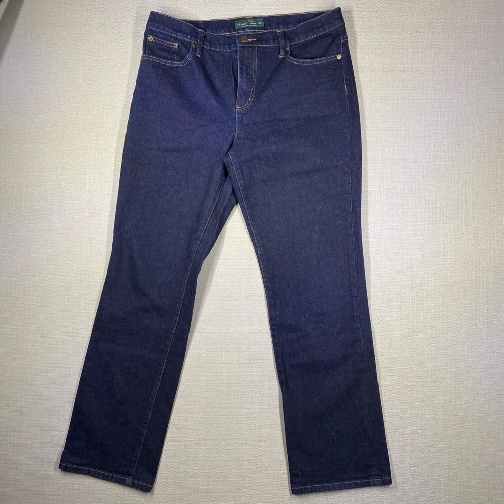 Lauren Ralph Lauren Jeans Co Indigo Straight Leg Denim Pants Blue Womens 14
